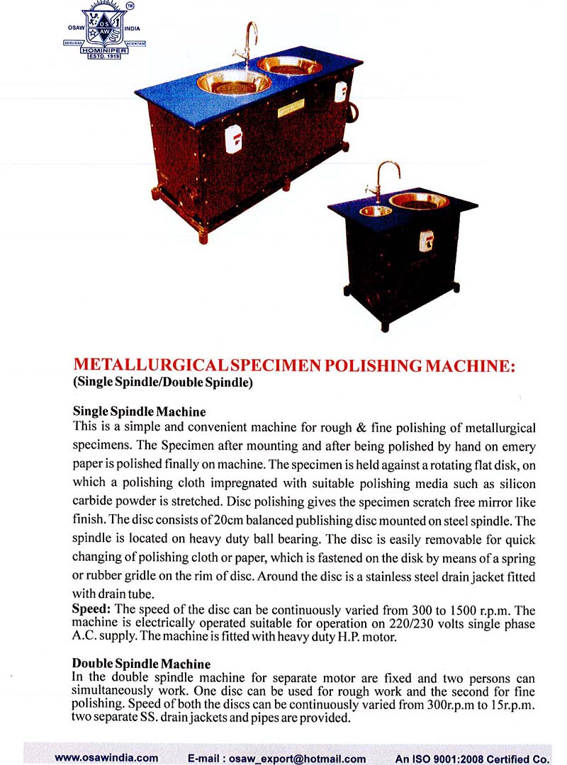 mettalurgical specimen polishing machines